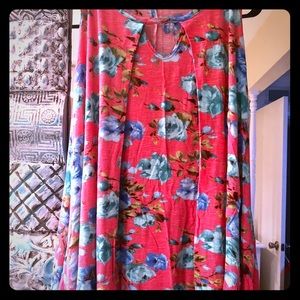 Pink Floral Flowy Tank Top